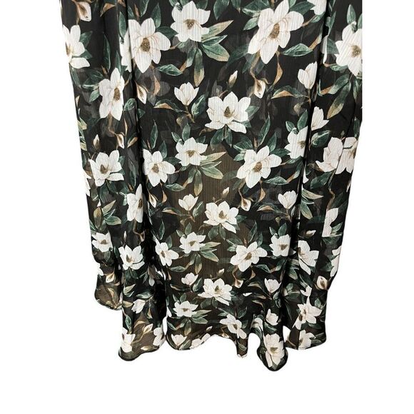 Blue Rain Floral High Low Midi Skirt Size Large‎ - Picture 9 of 10